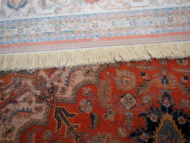 Woven carpet front and backside