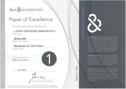 2021 DB Rating Certificate